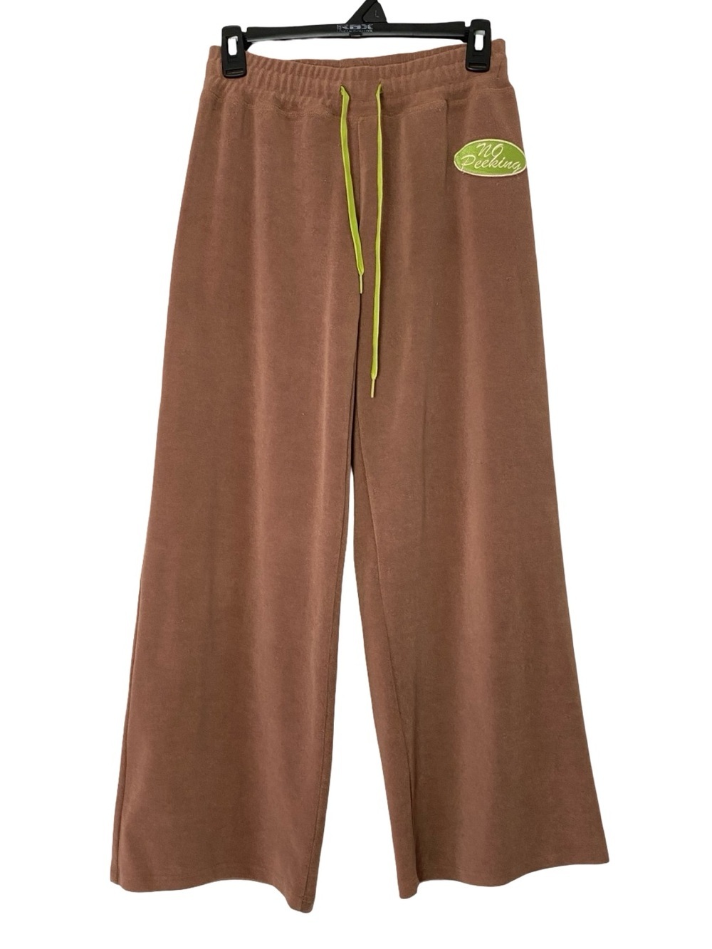 Sculptor Worldwide Velvet Pants Womens Size Small Wide Leg No Peeking Joggers